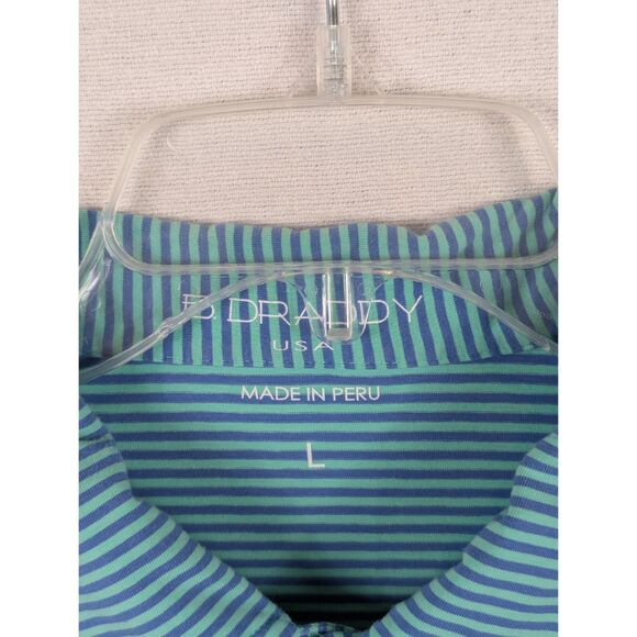 B. Draddy USA Tommy Striped Polo Shirt Green/Blue Men's Size Large - Picture 6 of 13